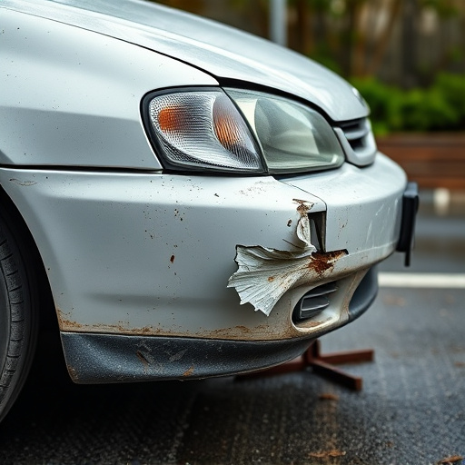 damaged car bumper