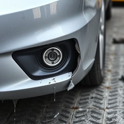damaged car bumper