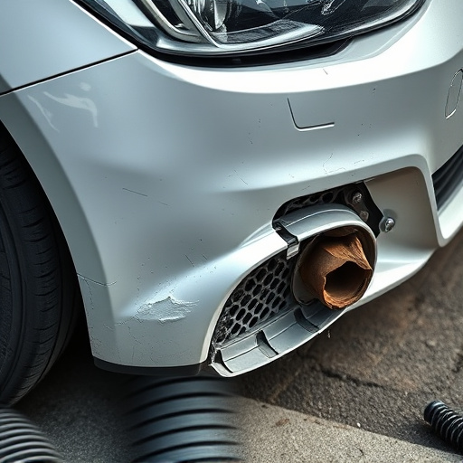 damaged car bumper