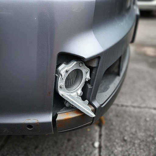 damaged car bumper