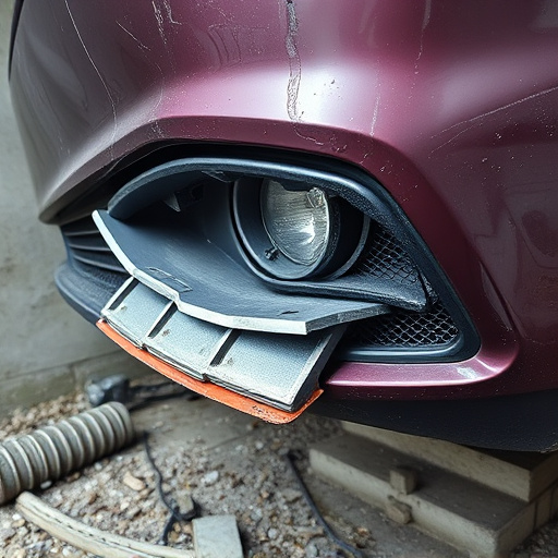 damaged car bumper