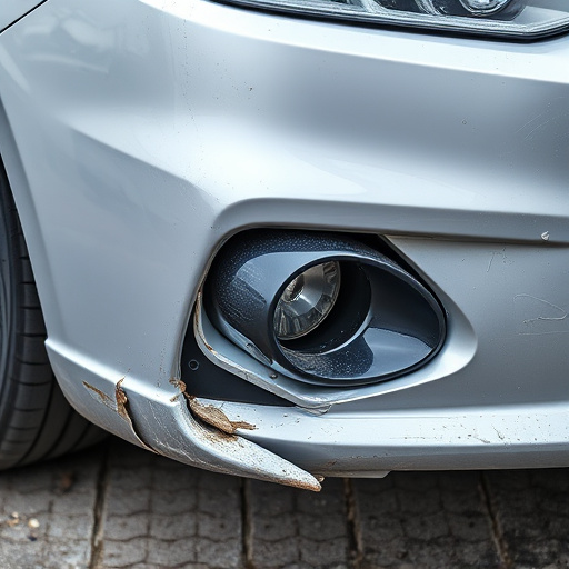 damaged car bumper