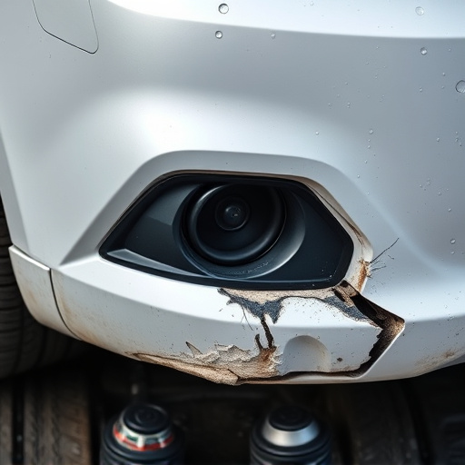 damaged car bumper