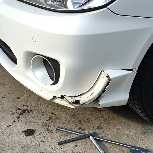 damaged car bumper