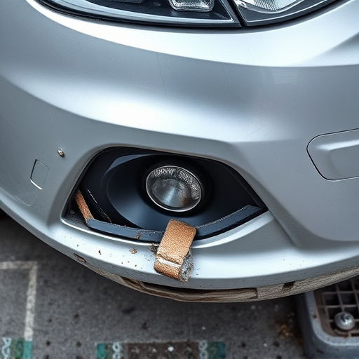 damaged car bumper