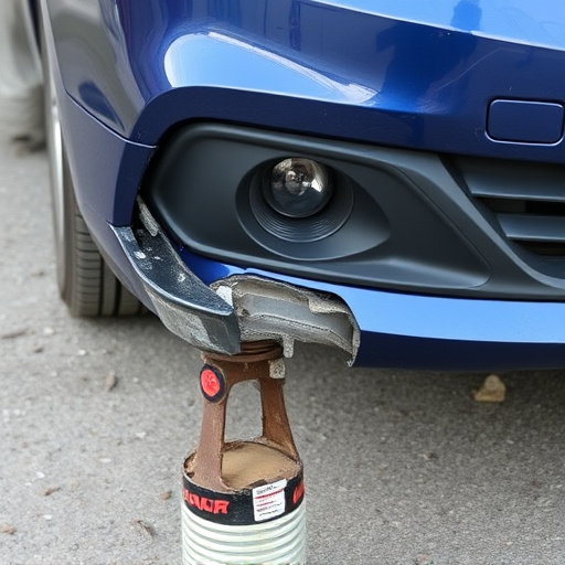 damaged car bumper
