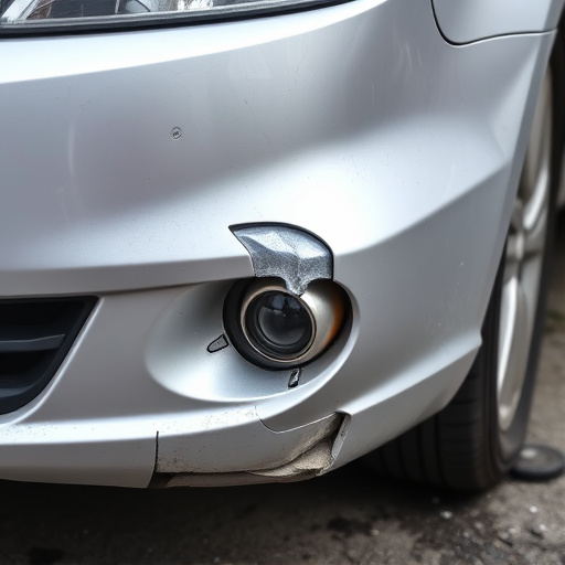 damaged car bumper