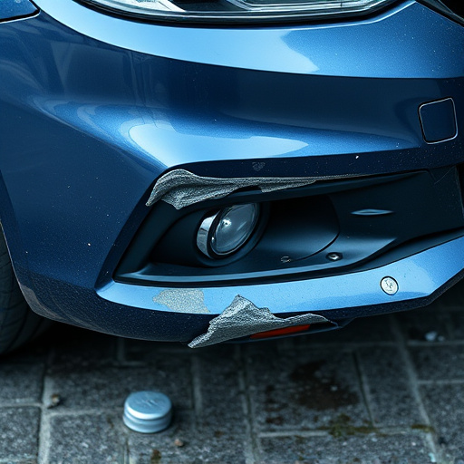 damaged car bumper