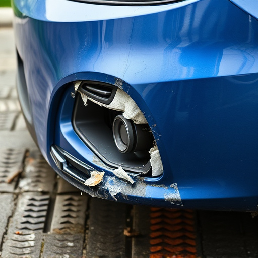 damaged car bumper