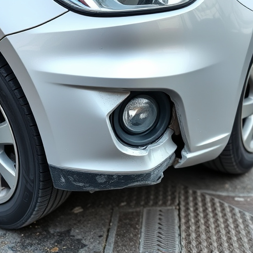 damaged car bumper