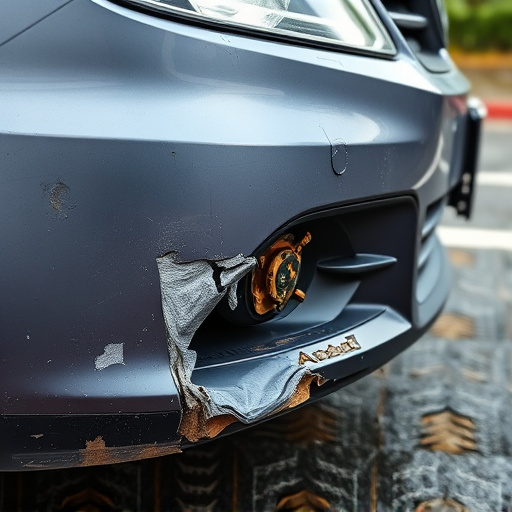 damaged car bumper