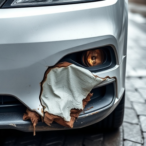 damaged car bumper