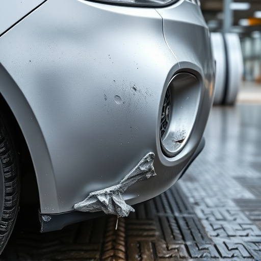 damaged car bumper