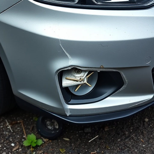 damaged car bumper