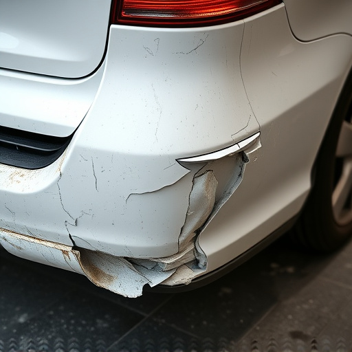 damaged car bumper