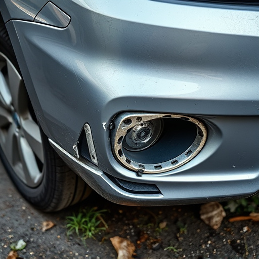 damaged car bumper