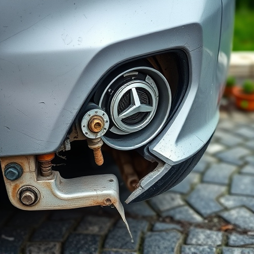 damaged car bumper