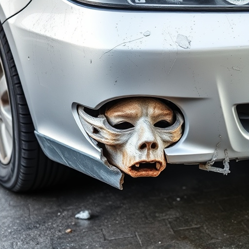 damaged car bumper