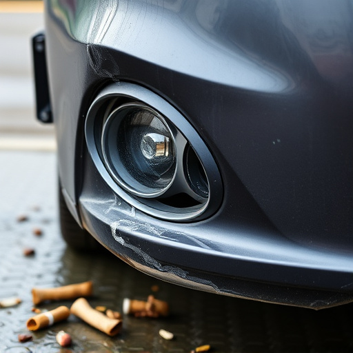 damaged car bumper