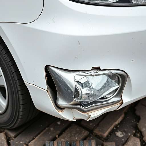 damaged car bumper