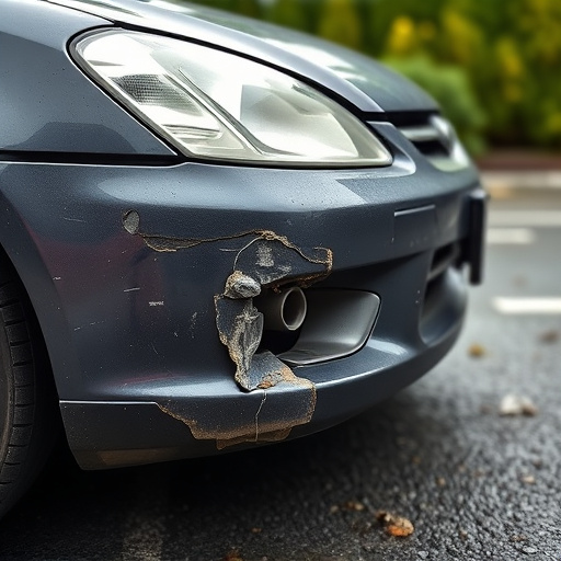 damaged car bumper
