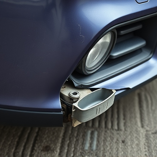damaged car bumper