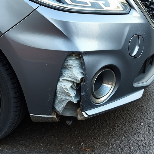 damaged car bumper