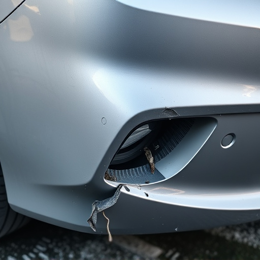 damaged car bumper