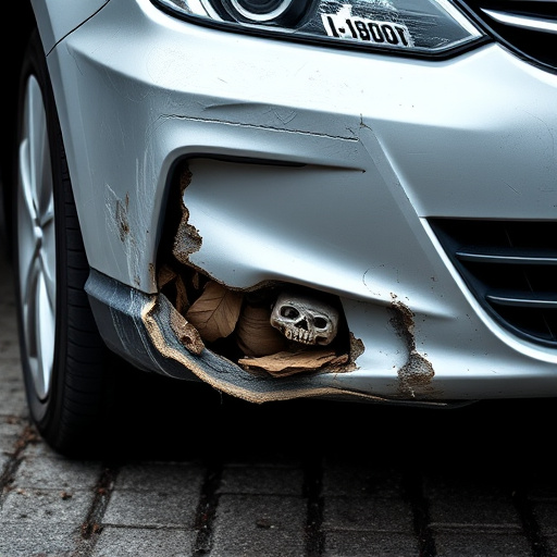 damaged car bumper
