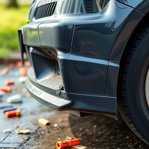 damaged car bumper