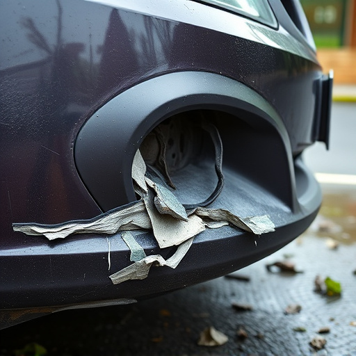 damaged car bumper