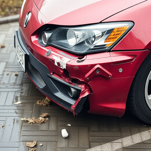 damaged car bumper