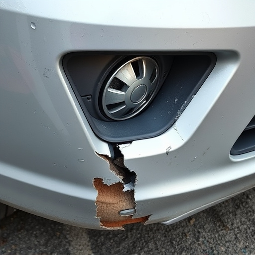 damaged car bumper