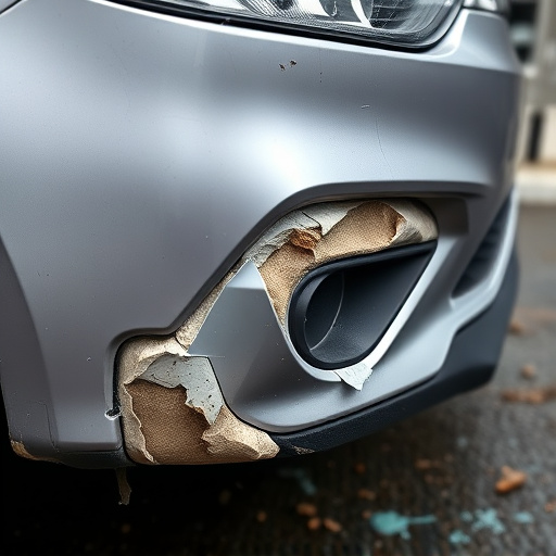damaged car bumper