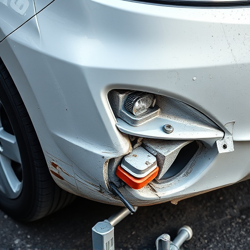 damaged car bumper