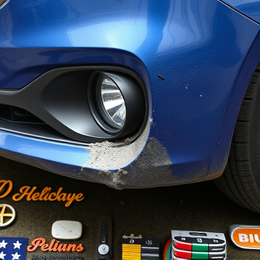 damaged car bumper