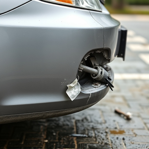 damaged car bumper