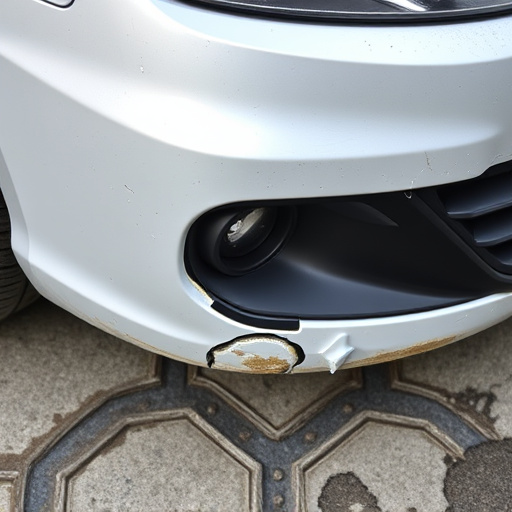 damaged car bumper