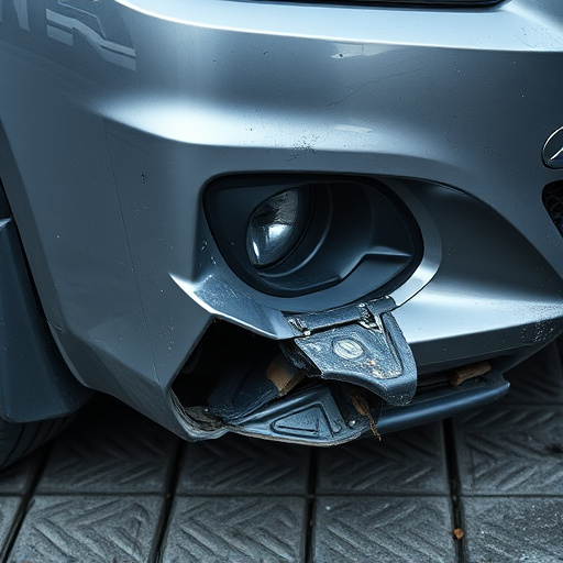 damaged car bumper