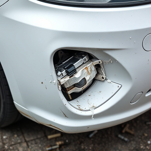 damaged car bumper