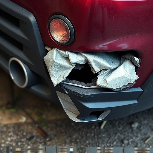 damaged car bumper