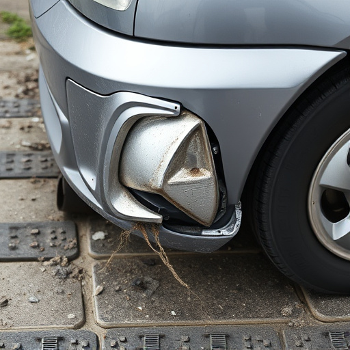 damaged car bumper
