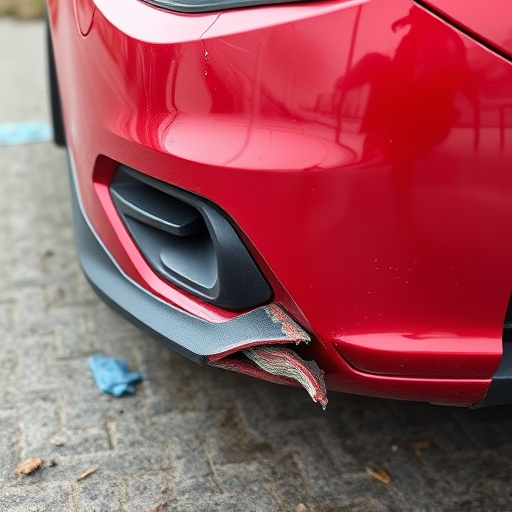 damaged car bumper