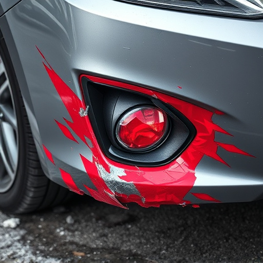 damaged car bumper