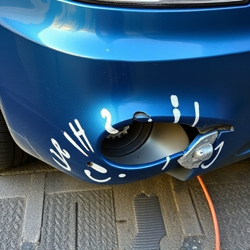 damaged car bumper