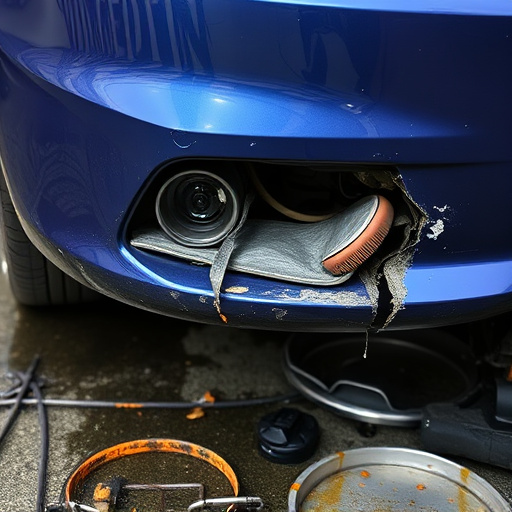 damaged car bumper