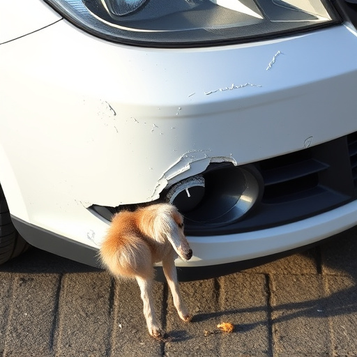 damaged car bumper