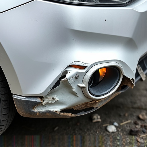 damaged car bumper
