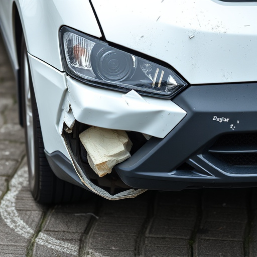 damaged car bumper