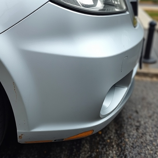 damaged car bumper